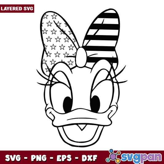 Daisy Duck Patriotic SVG Cut File