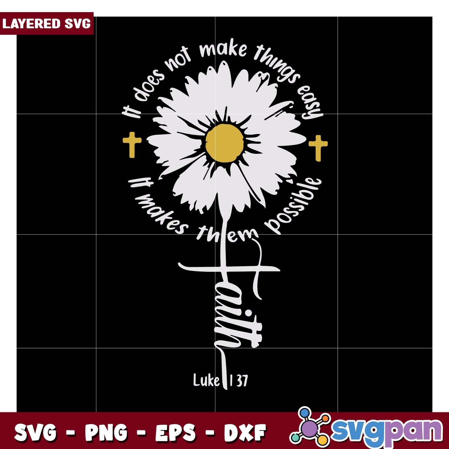 Daisy Quote SVG Design for Faith, Inspiration and Creativity in Crafts