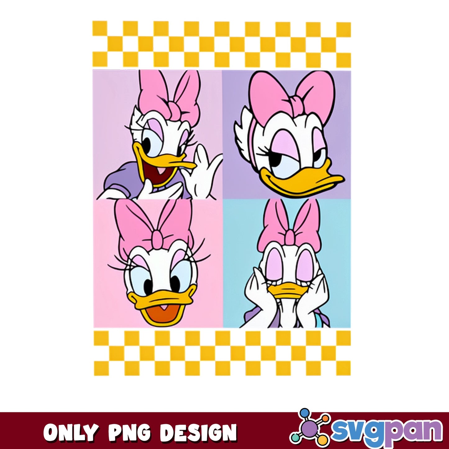Daisy Duck Expressions Panel PNG, Disney Duck PNG, Cute Duck PNG