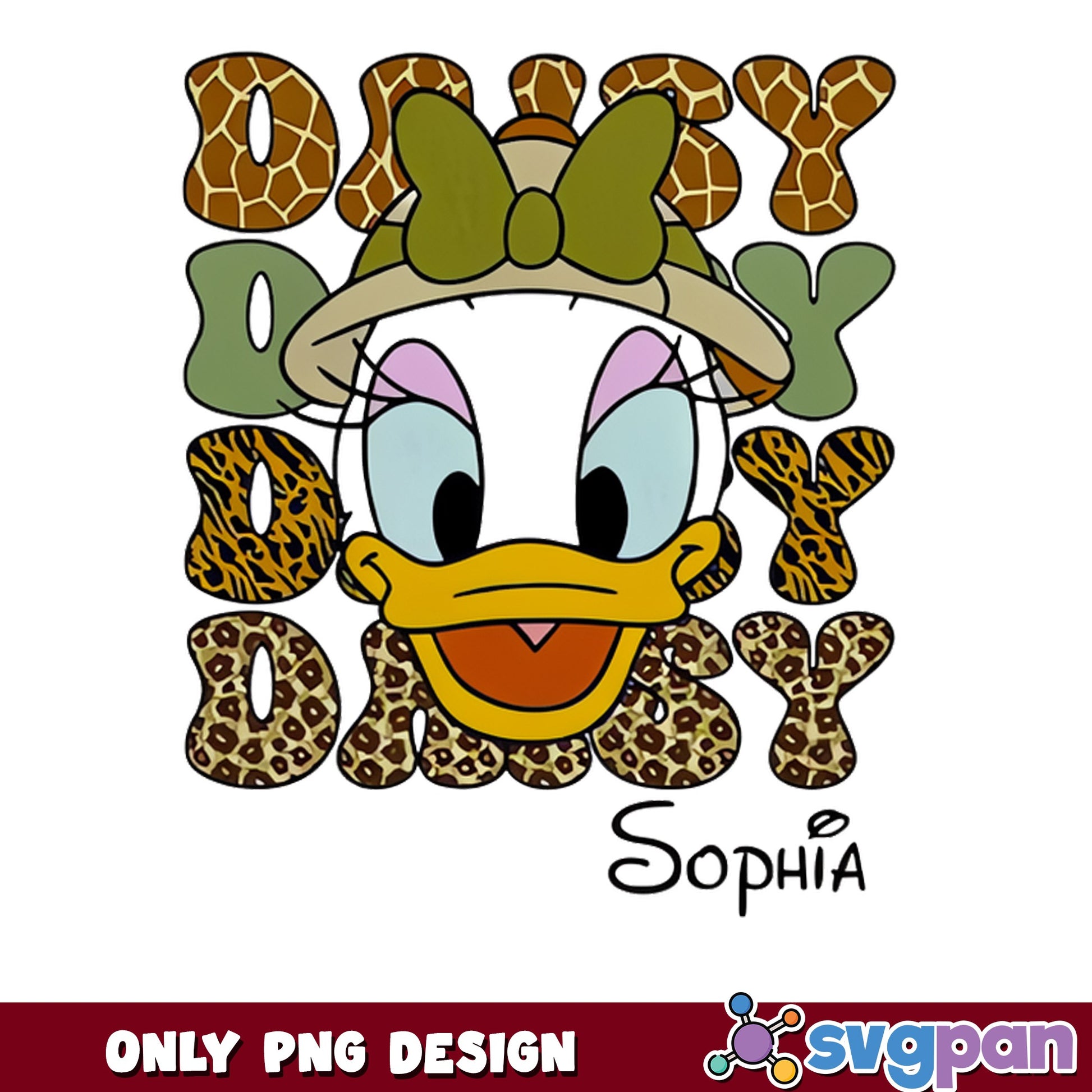 Daisy Duck Safari PNG, Disney Animal Kingdom PNG, Custom Name PNG