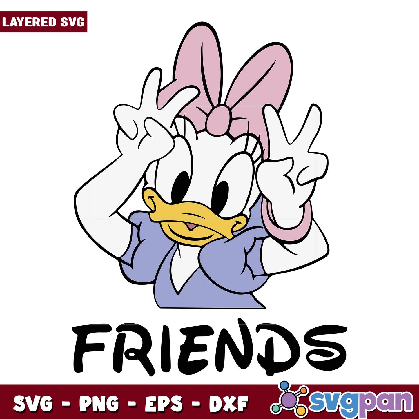Daisy duck disney friends svg, Disney characters svg, Digital Download