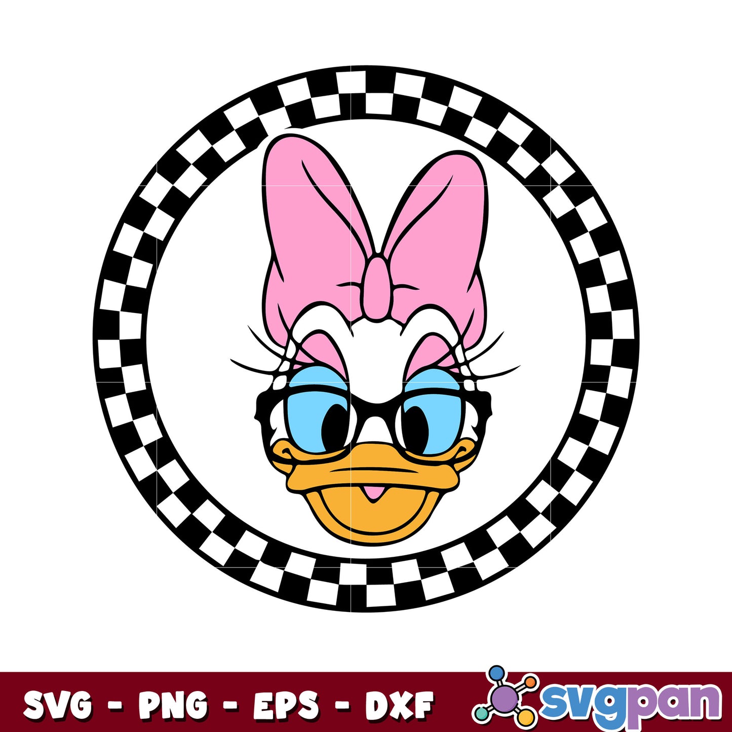 Daisy duck head circle svg, disney daisy svg, daisy head svg