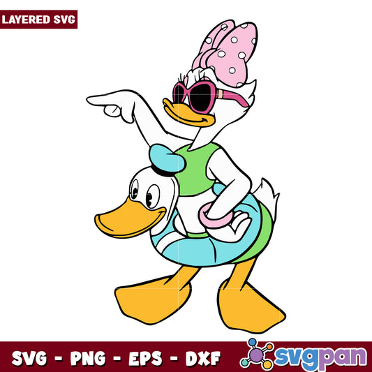 Daisy duck in the beach svg, disney characters svg, summer time svg