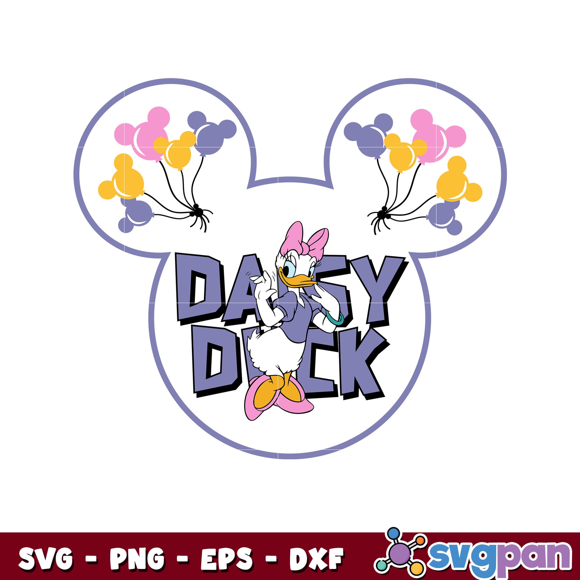 Daisy duck mickey ears design svg, daisy duck svg, disney daisy svg