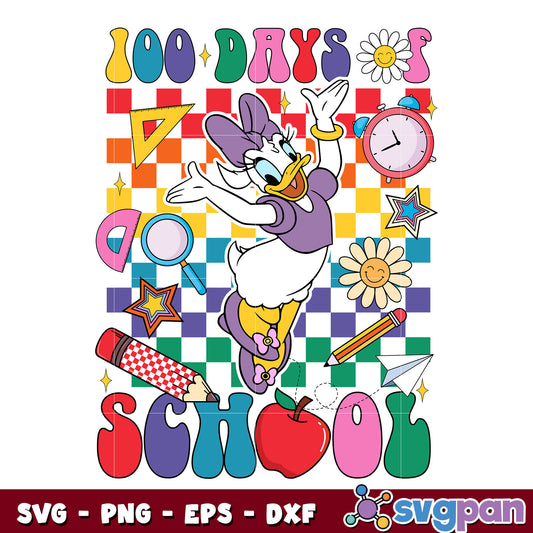 Daisy duck the pooh 100 day of school svg