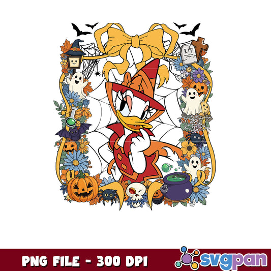 Daisy halloween design png, disney characters png, spooky halloween png