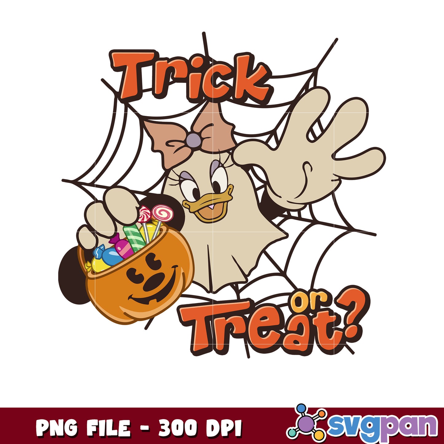 Daisy trick or treat png, disney characters png, spooky halloween png