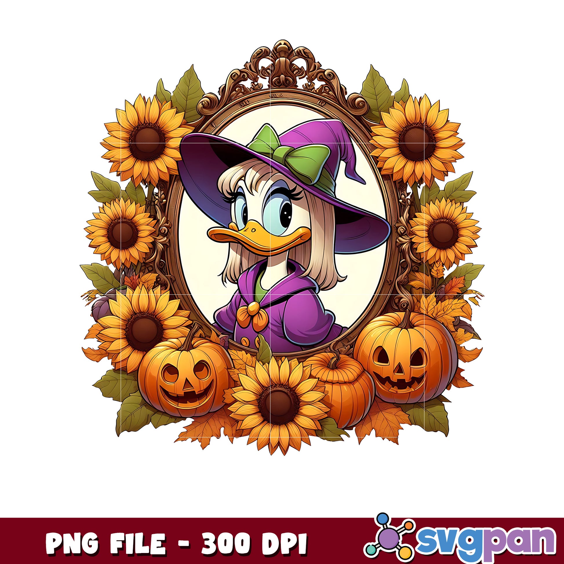 Daisy witch halloween flowers png, cartoon characters png, halloween png