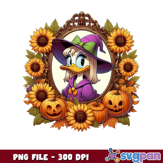 Daisy witch halloween flowers png, cartoon characters png, halloween png