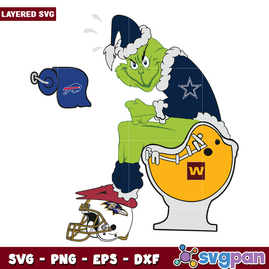 Dallas Cowboys Grinch svg, christmas lights svg, cartoon svg