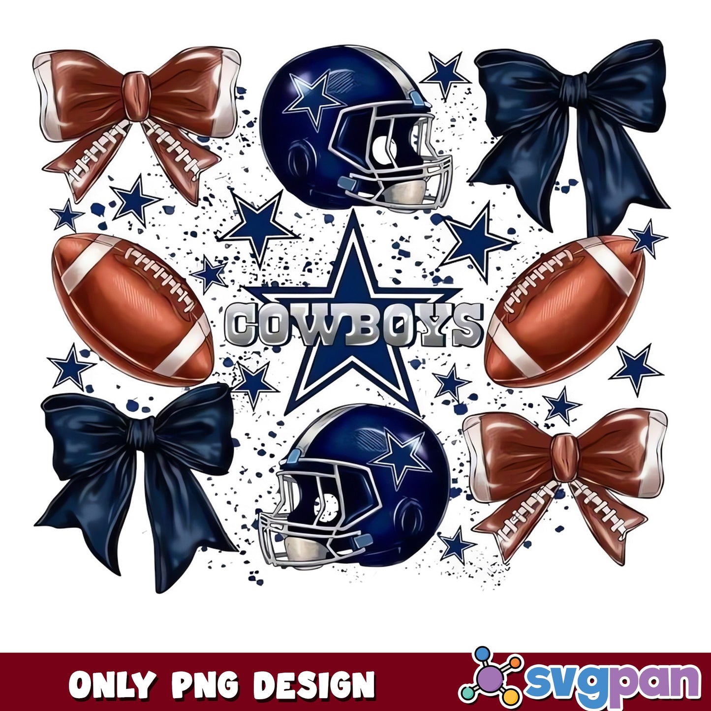 Dallas Cowboys Coquette Bow Football PNG, Cowboys PNG, NFL PNG