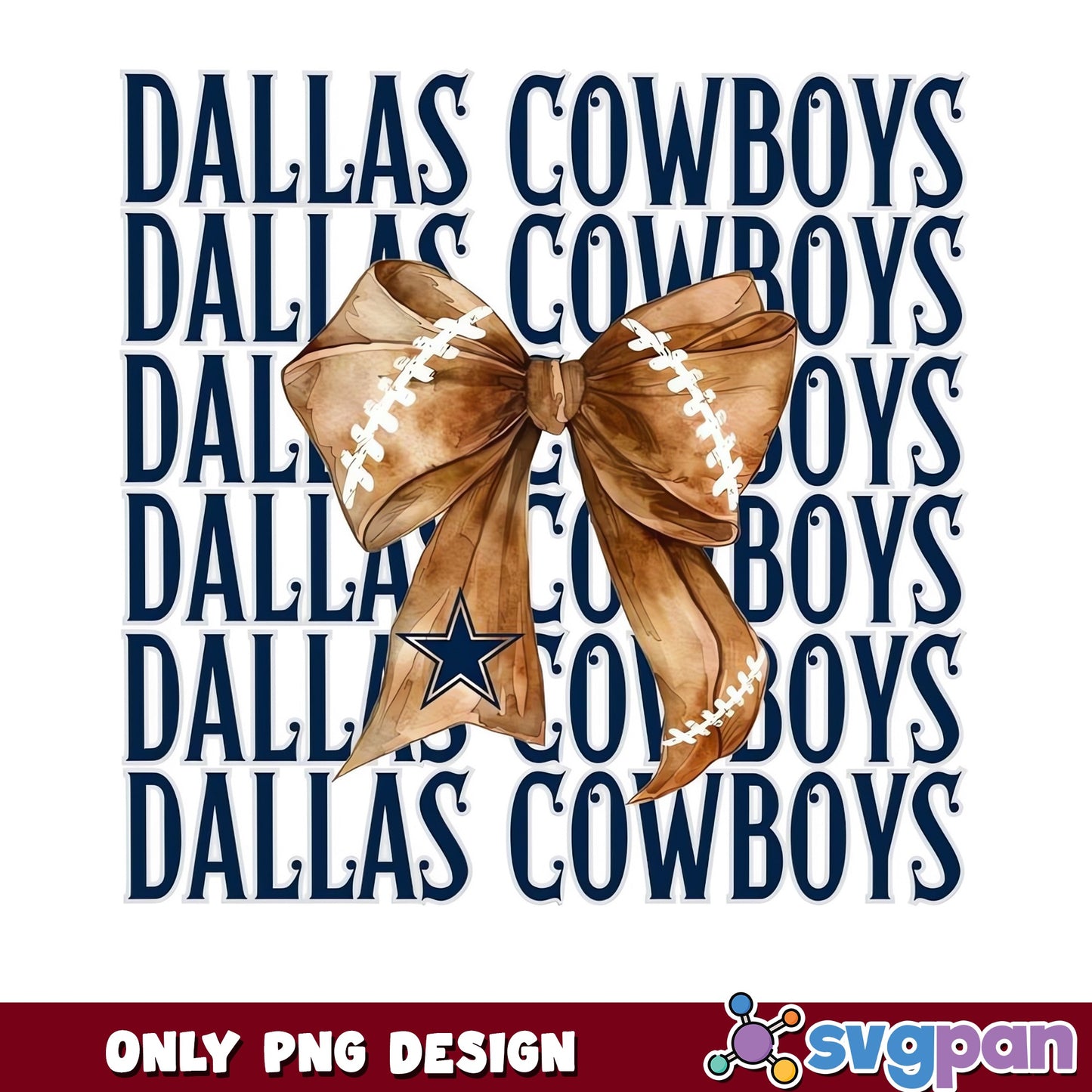 Dallas Cowboys Coquette Bow PNG, Football Bow PNG, NFL PNG