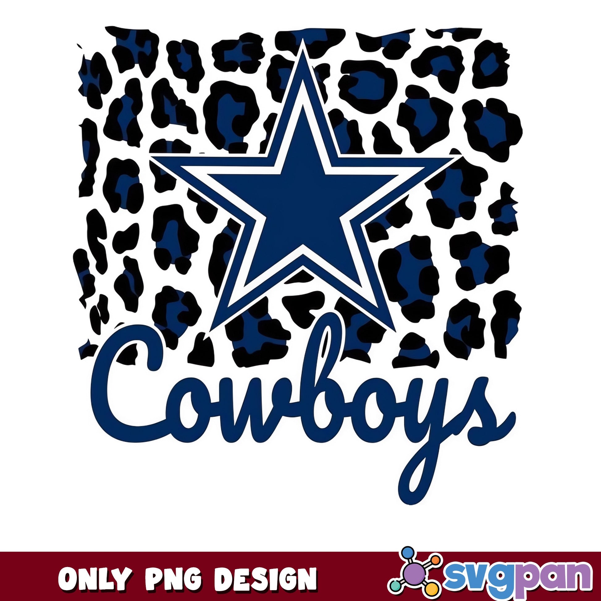 Dallas Cowboys Leopard Print PNG, Cowboys Football PNG, NFL PNG
