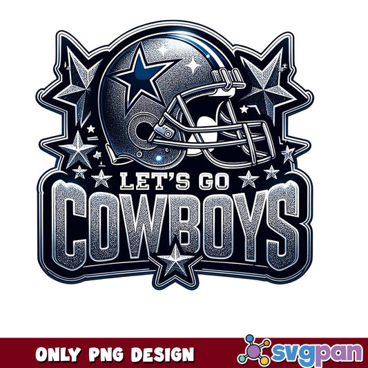 Dallas Cowboys Lets Go Football PNG, Cowboys Helmet PNG, NFL PNG
