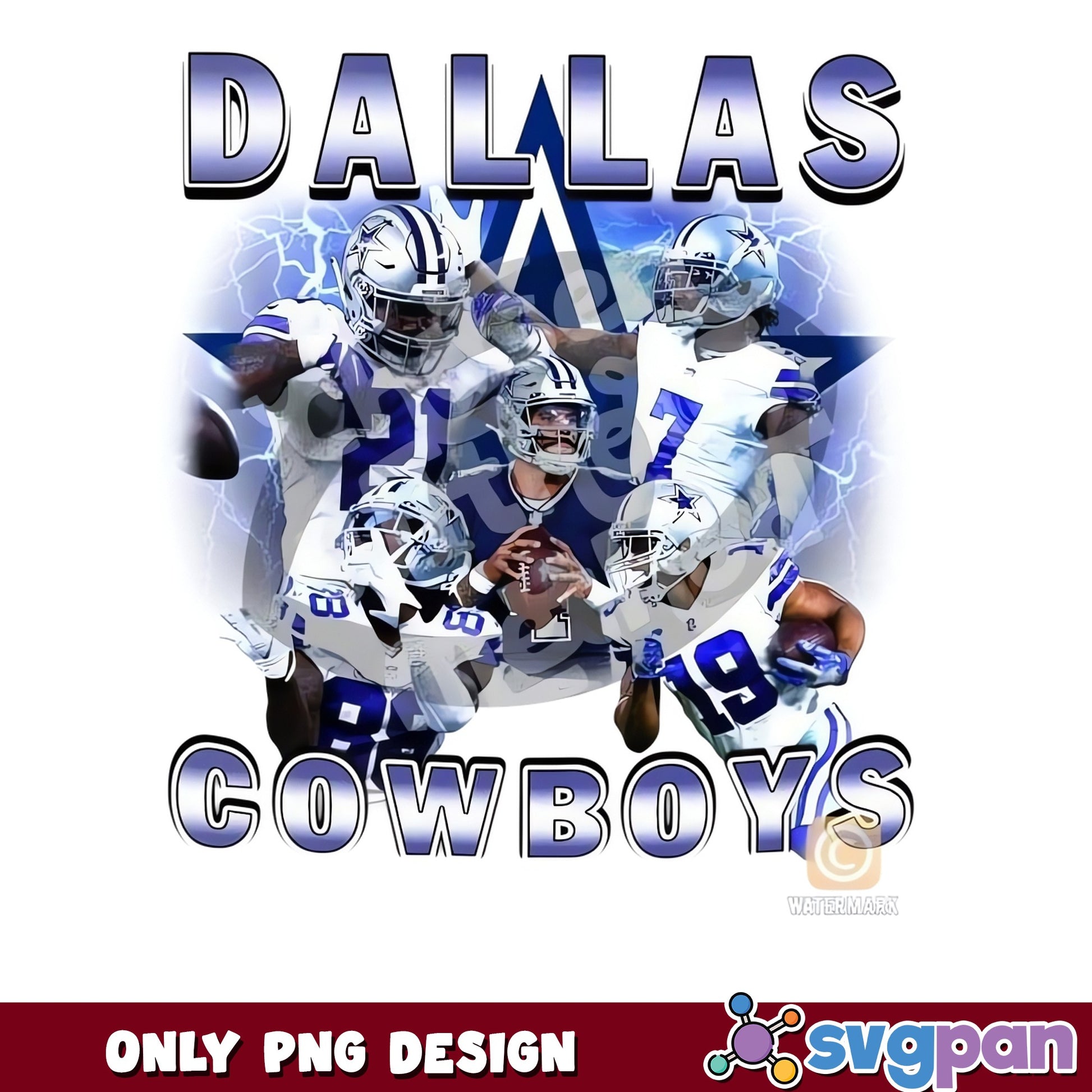 Dallas Cowboys PNG, NFL Football Team Bootleg, Retro PNG