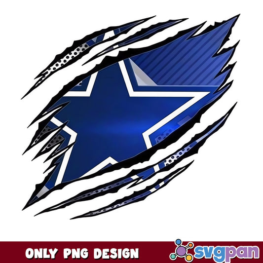 Dallas Cowboys Ripped Claw Logo PNG, Cowboys NFL PNG, Football PNG