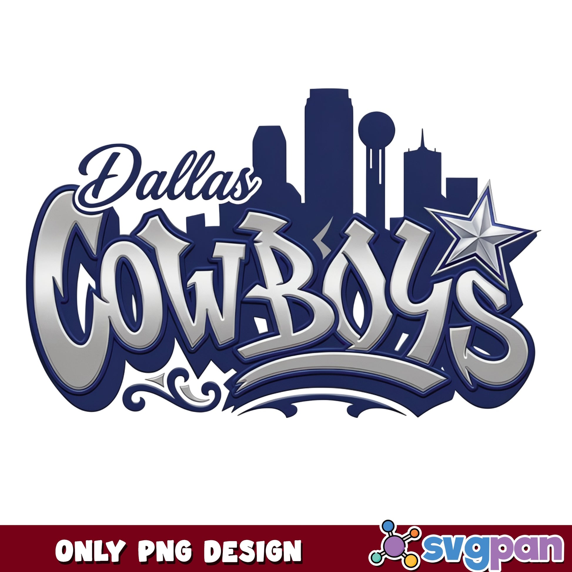 Dallas Cowboys Skyline PNG, Cowboys Football PNG, NFL PNG