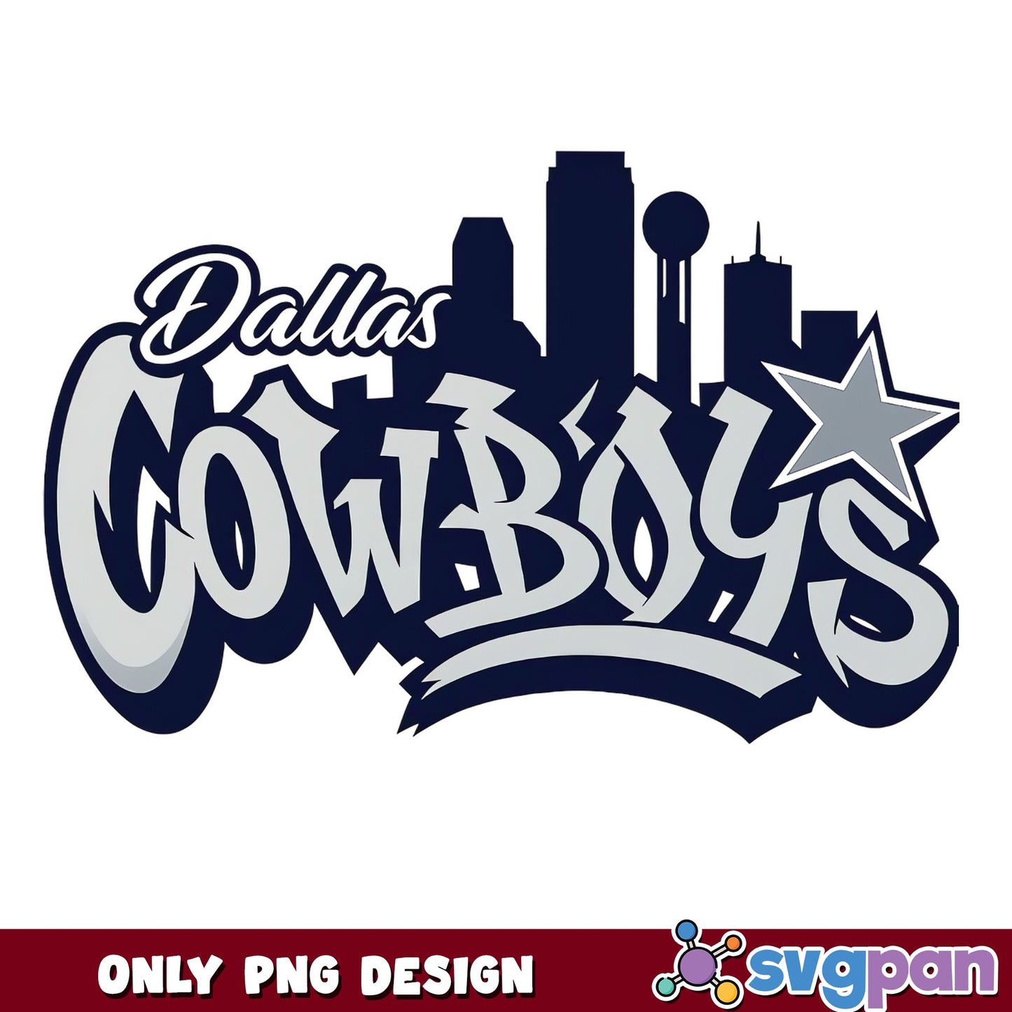 Dallas Cowboys Skyline PNG, NFL Football Team, Cowboys PNG