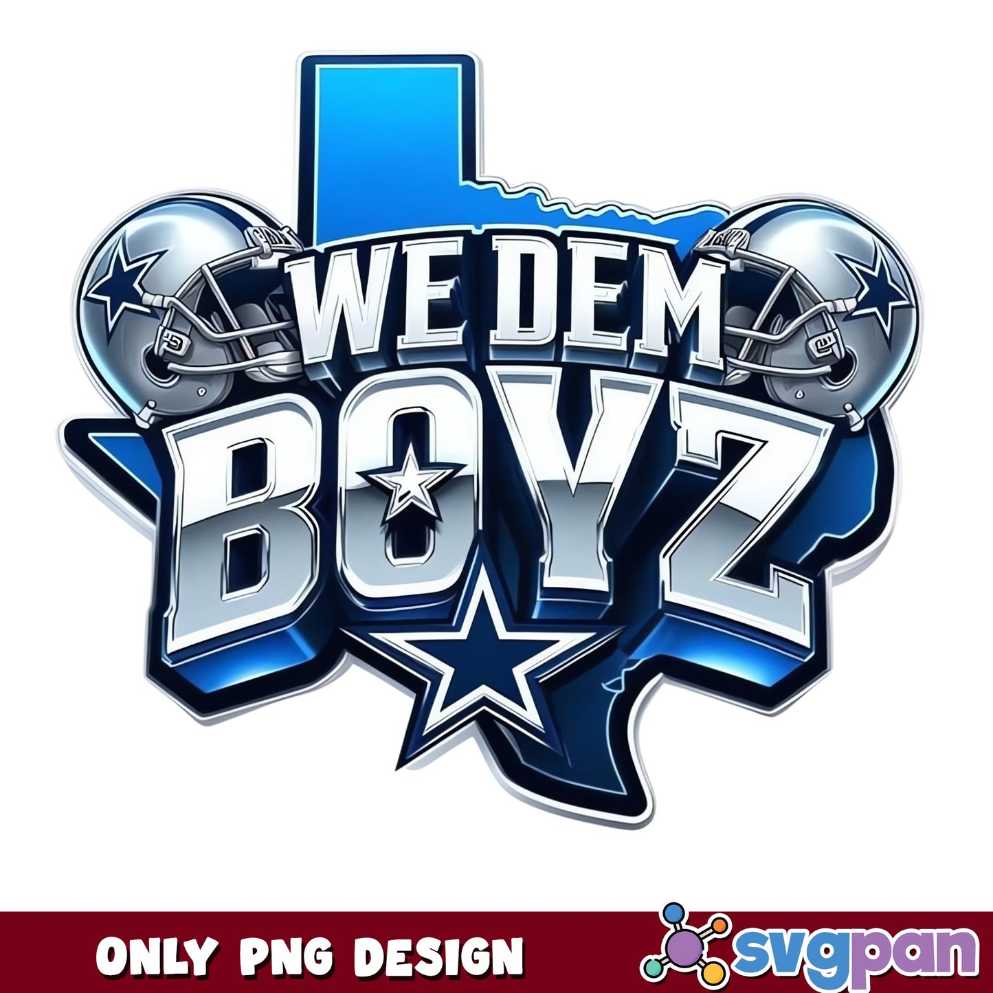Dallas Cowboys We Dem Boyz PNG, Texas Football Helmet PNG, NFL Fan PNG