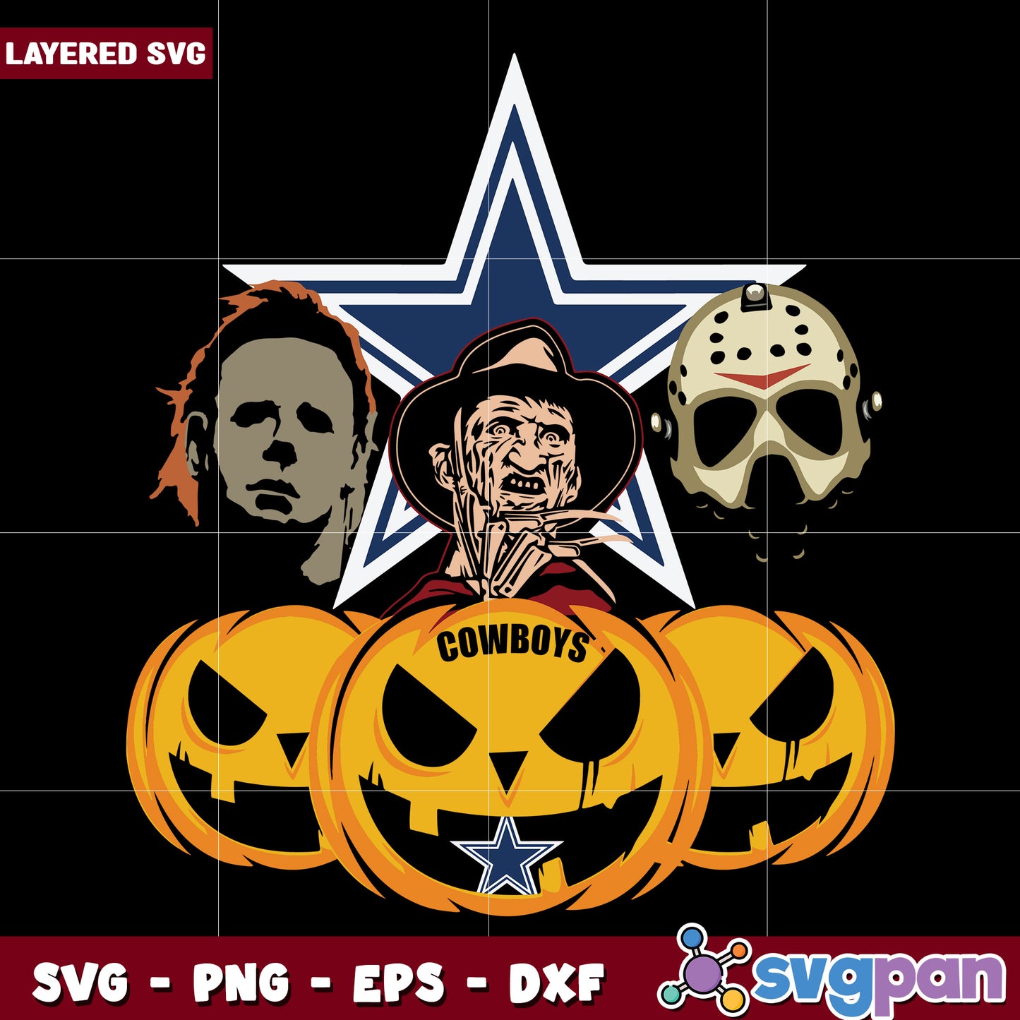 Dallas cowboys halloween pumpkin svg, nfl teams svg, super bowl svg