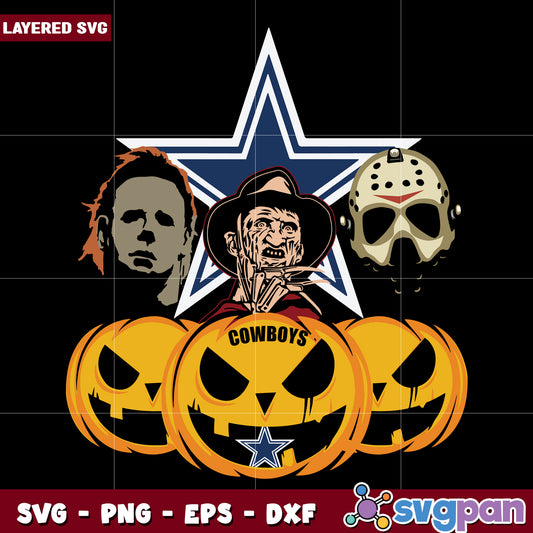 Dallas cowboys halloween pumpkin svg, nfl teams svg, super bowl svg