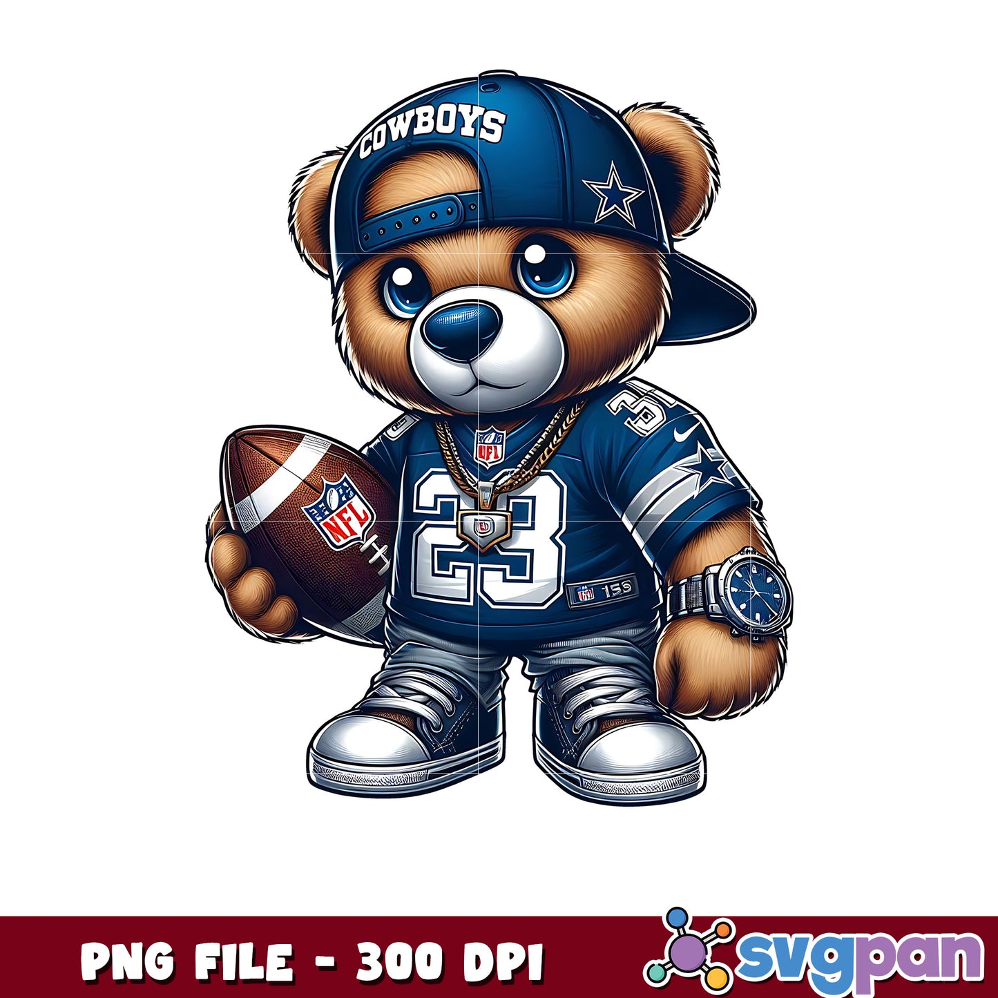 Dallas cowboys thug life bear png, nfl jerseys​ png, american rugby png