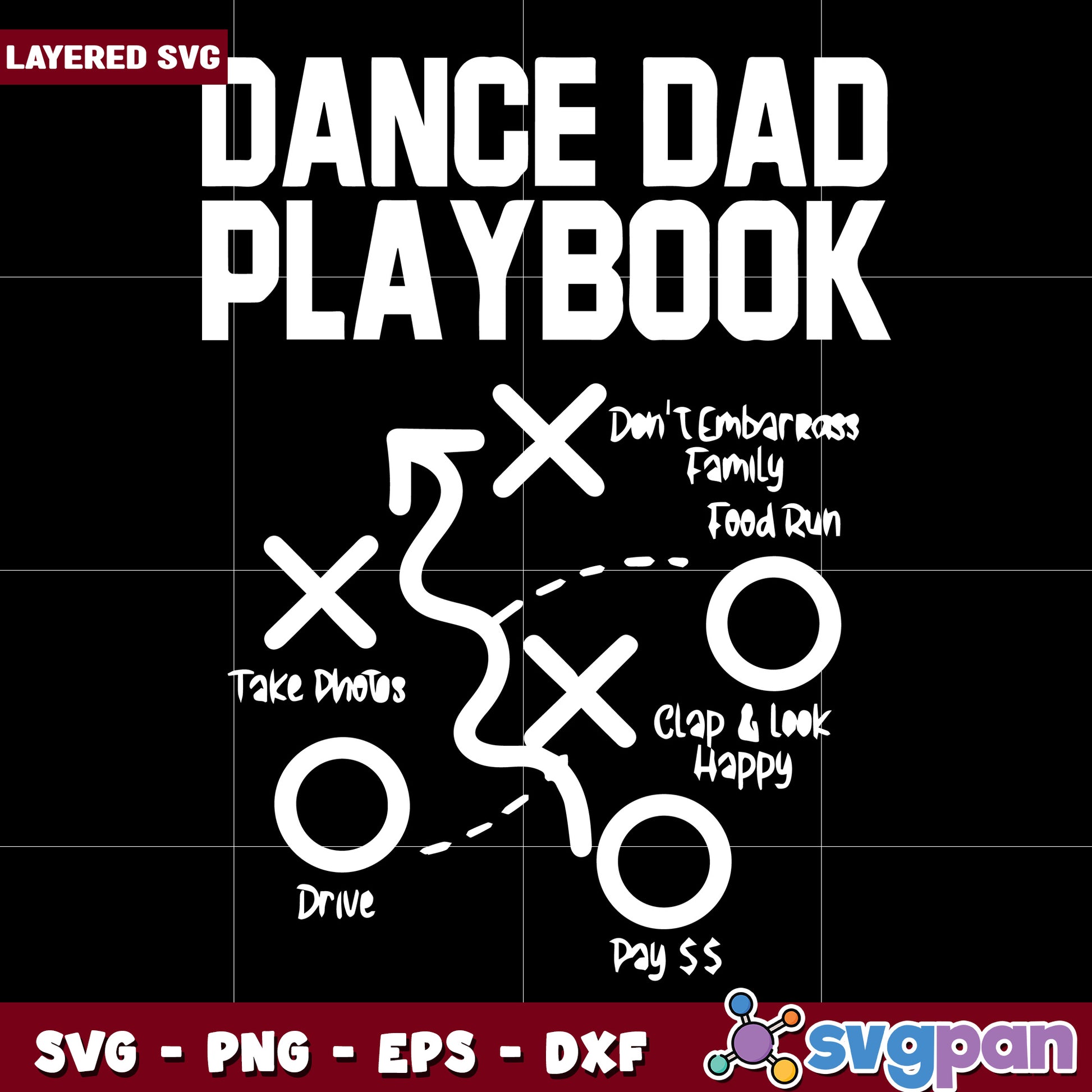 Dance dad playbook trending quote svg, funny quotes svg