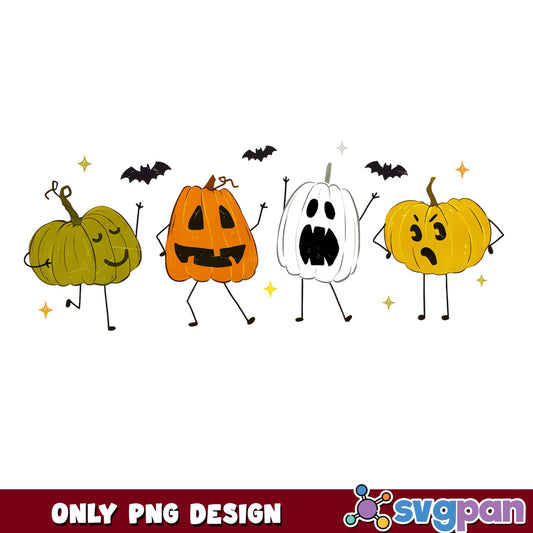 Dancing Pumpkins Halloween PNG, Jack O Lantern PNG, Spooky PNG