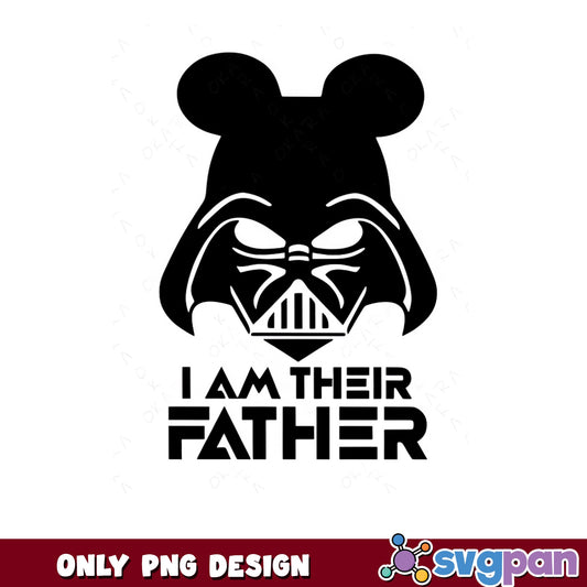 Darth Vader Mickey Ears I Am Their Father, Disney PNG, Star Wars Dad PNG