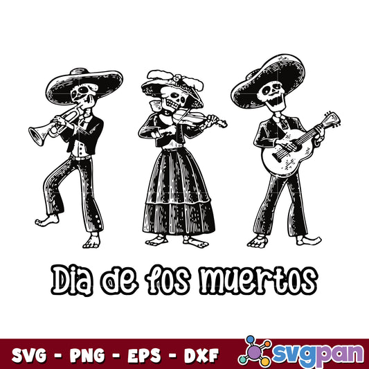 Day of the Dead Musicians Halloween svg