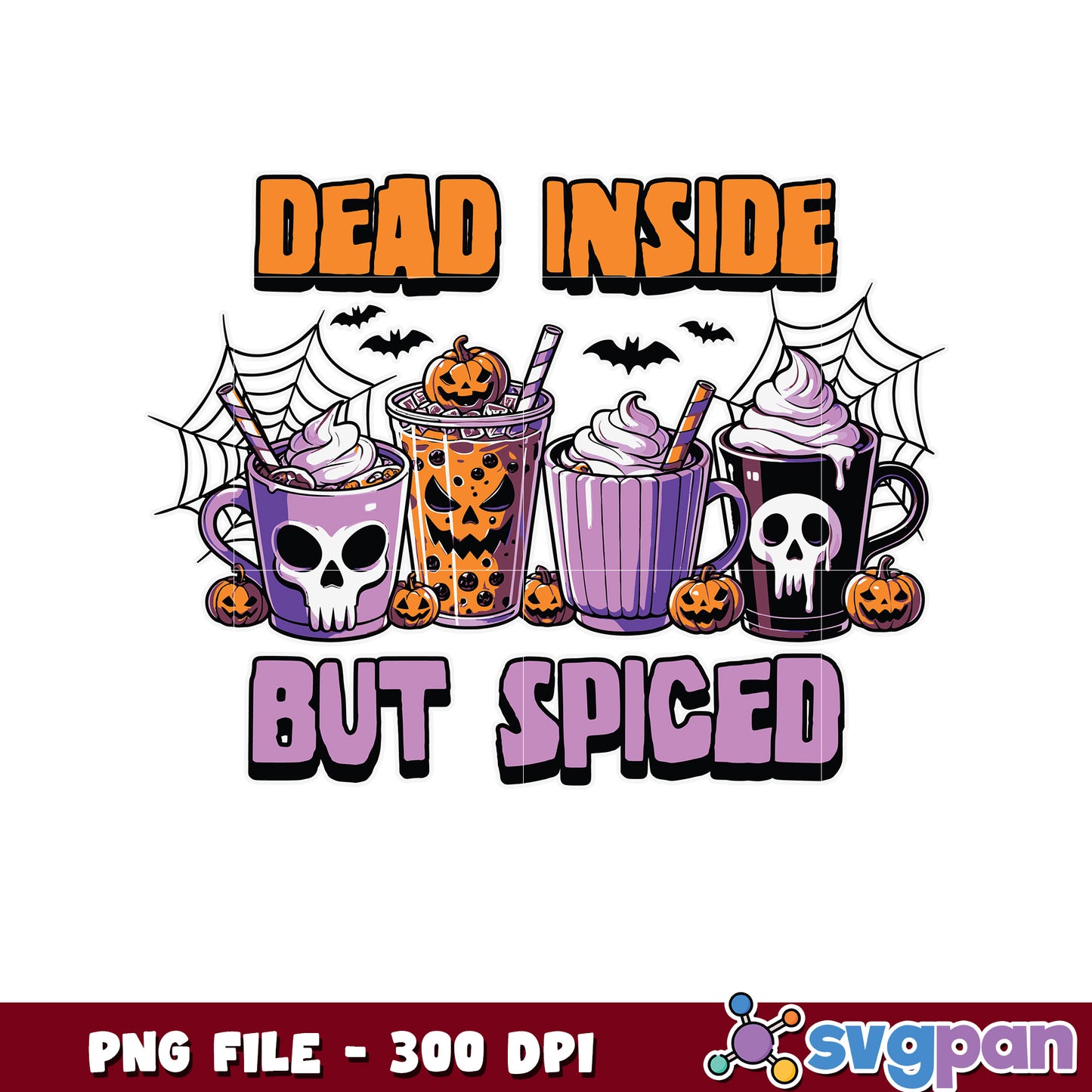 Dead inside but spiced png, halloween png, halloween decorations png