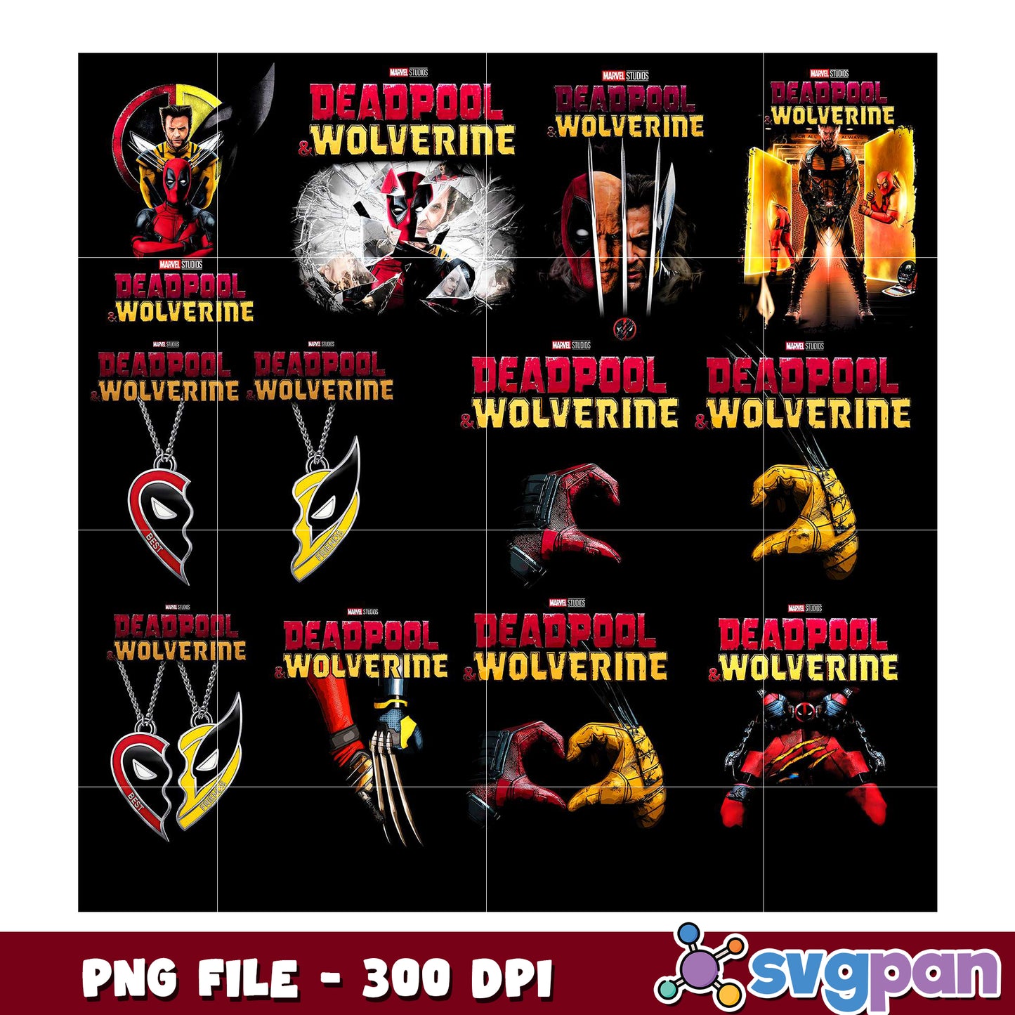 Deadpool Wolverine Bundle PNG 300 DPI
