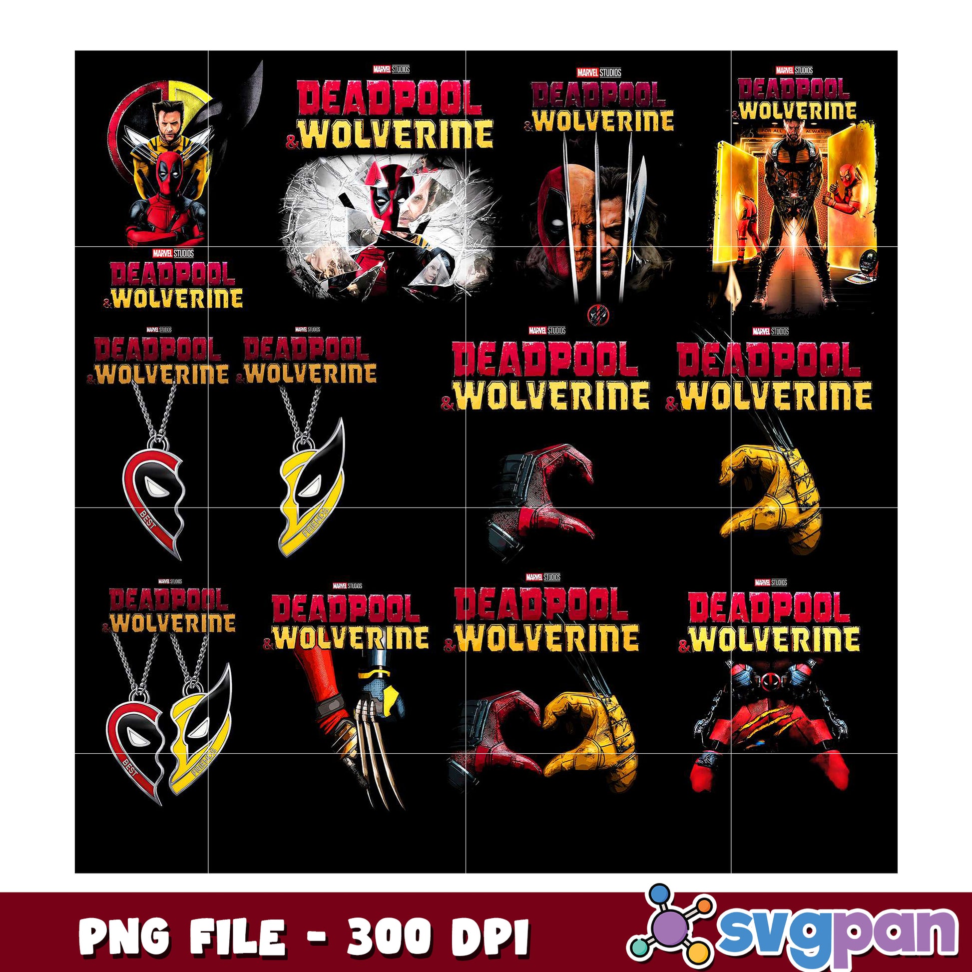 Deadpool Wolverine Bundle PNG 300 DPI