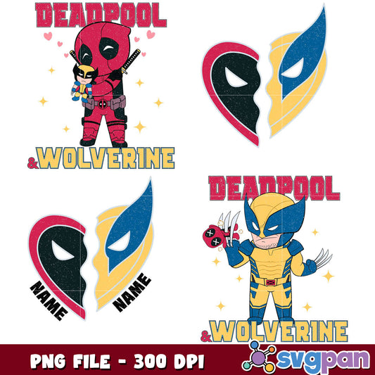 Deadpool Wolverine PNG Bundle - 300 DPI