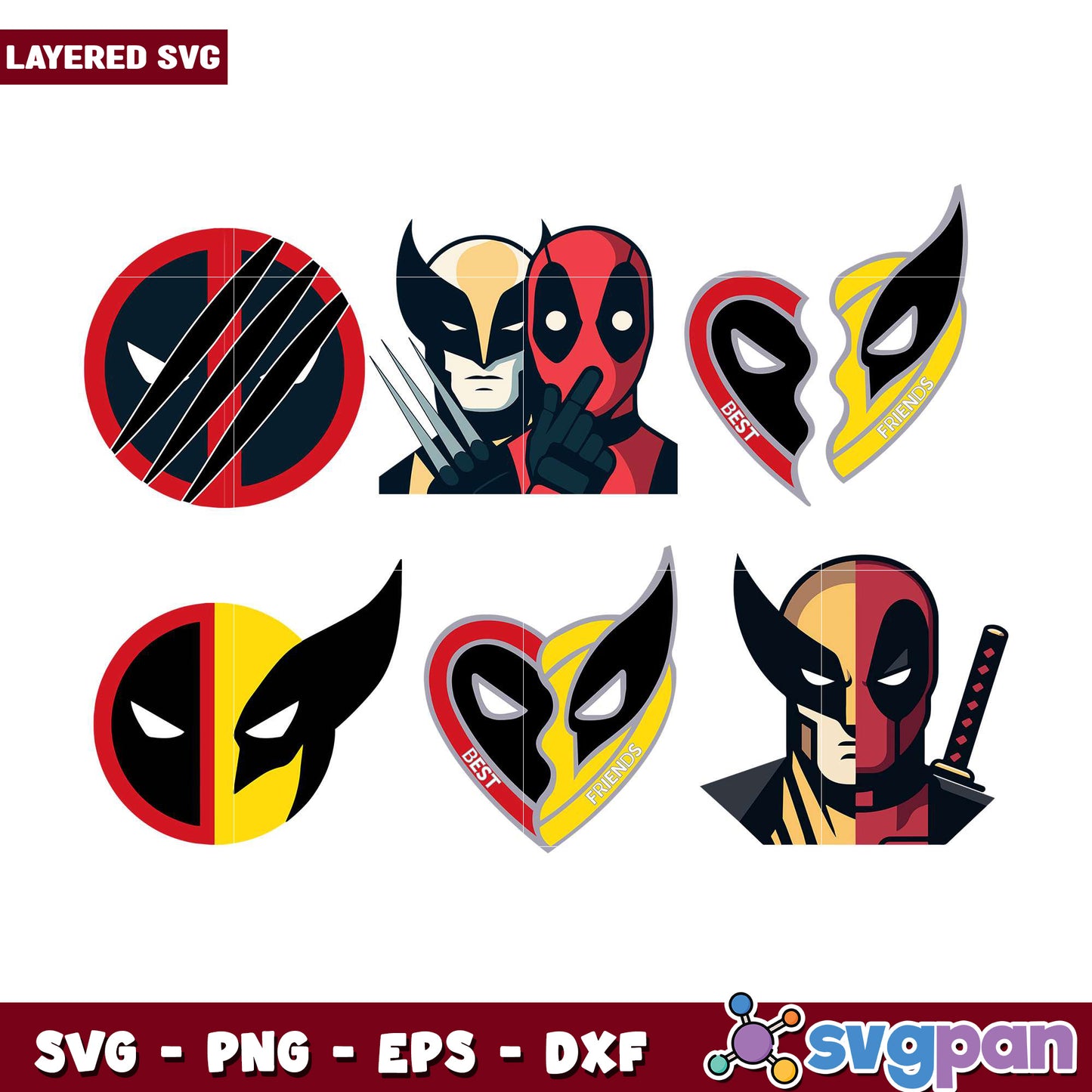 Deadpool Wolverine SVG Bundle