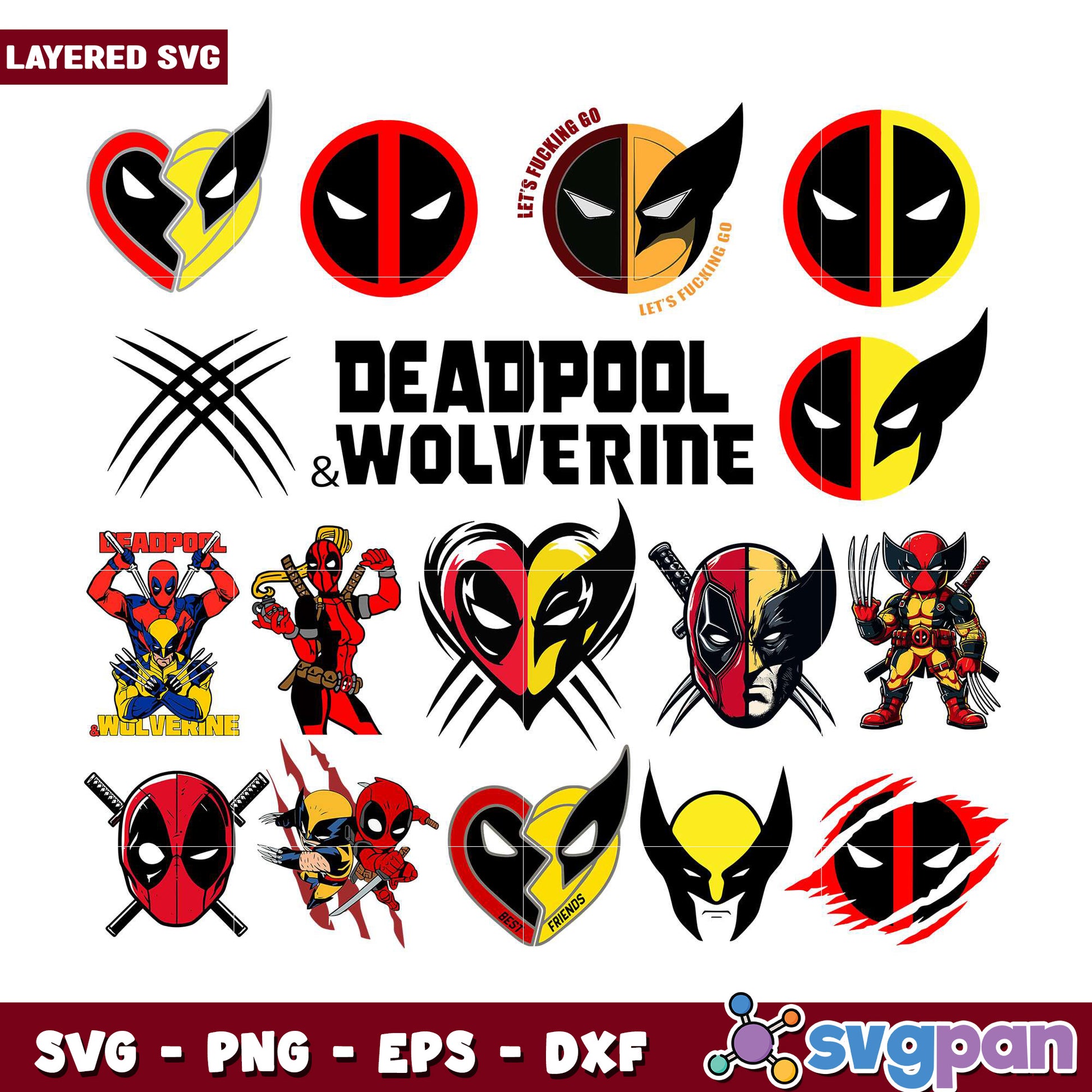 Deadpool and Wolverine SVG Bundle for Crafting Fun