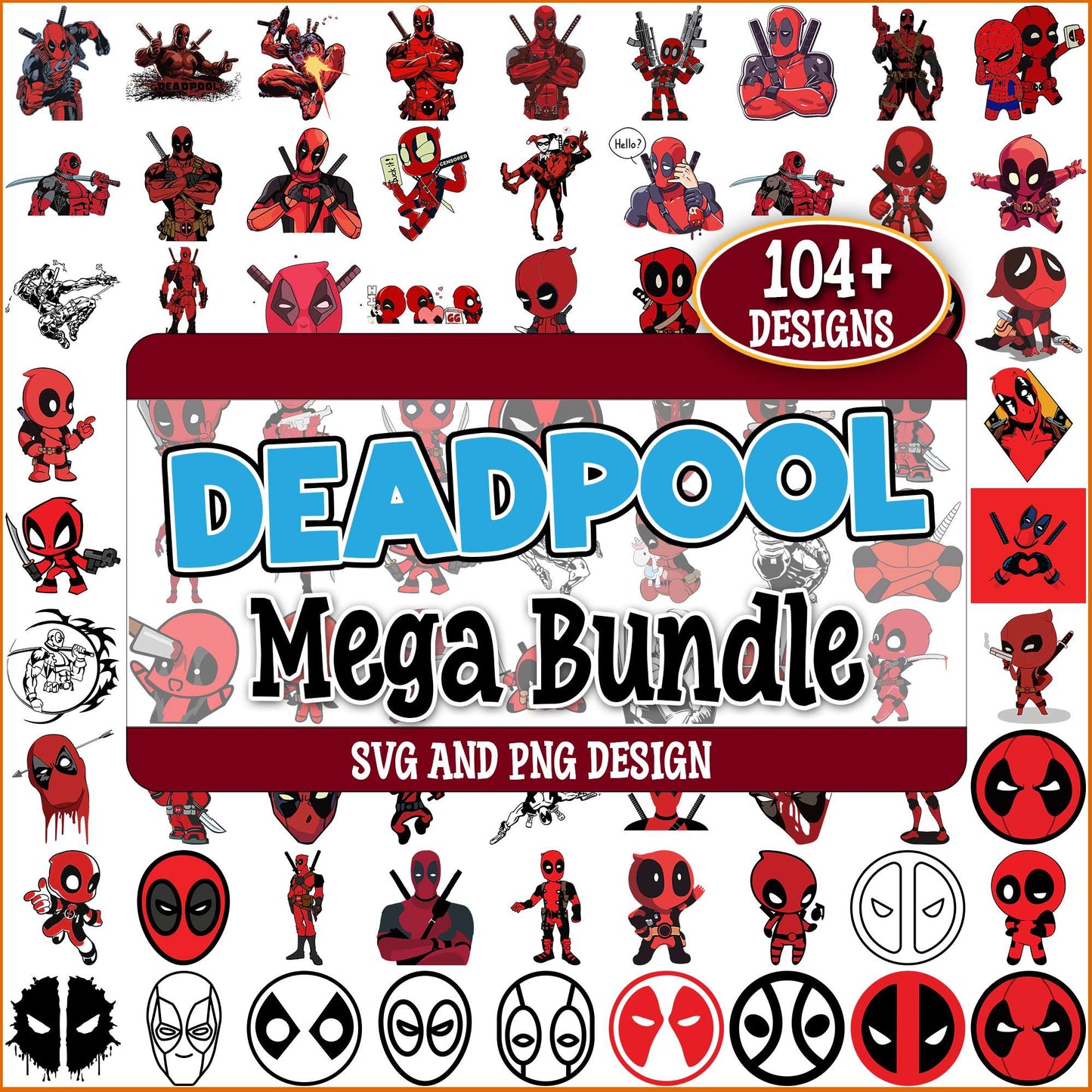 Deadpool funny design svg bundle