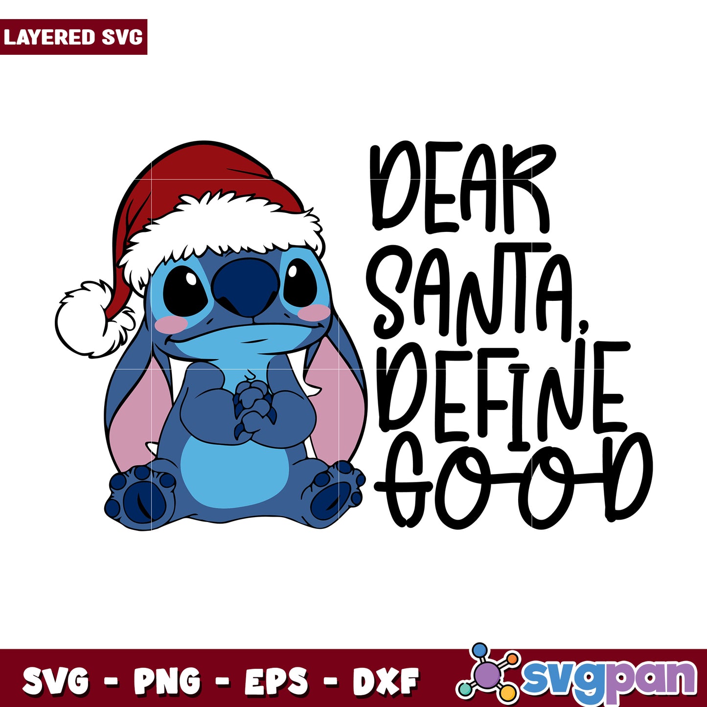 Dear santa svg, christmas lights svg, cartoon svg
