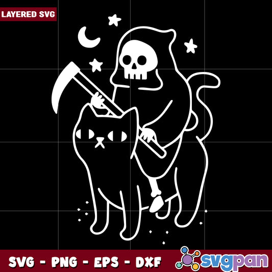 Death ride cat svg, funny halloween svg, halloween fall svg