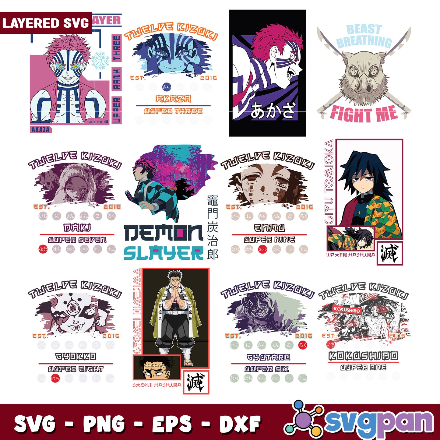 Demon Slayer Bundle SVG Designs for Fans