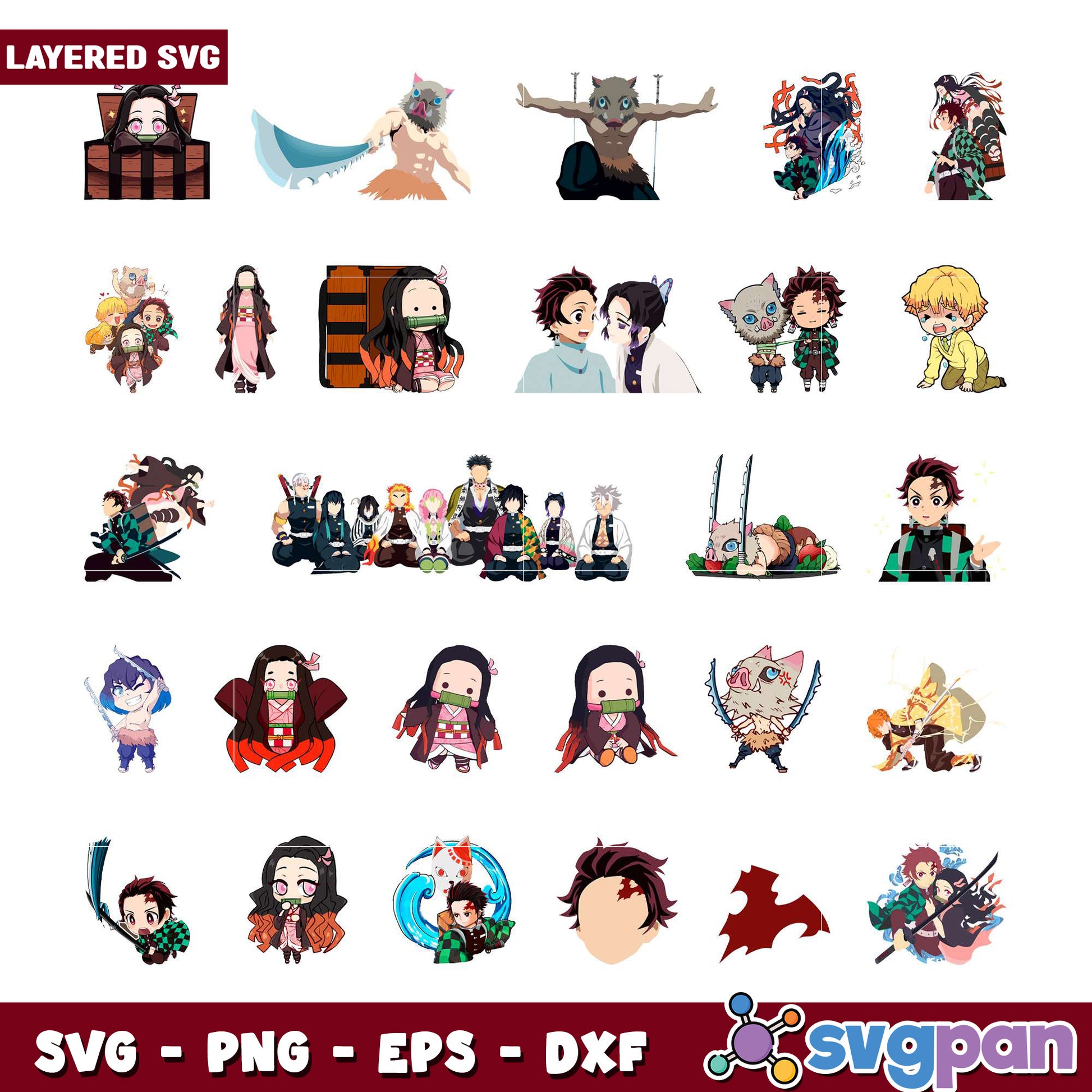 Demon Slayer Bundle Vector Art for Creative Projects