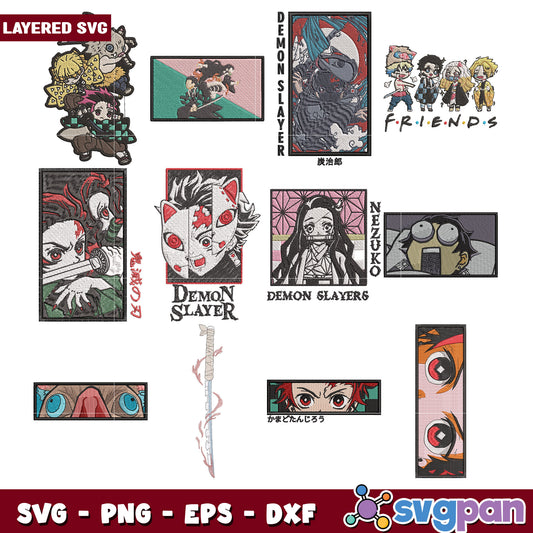 Demon Slayer Friends SVG Bundle for Crafting Projects