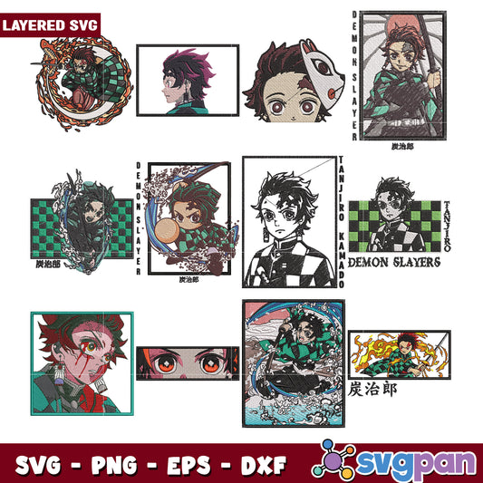 Demon Slayer Layered SVG Bundle