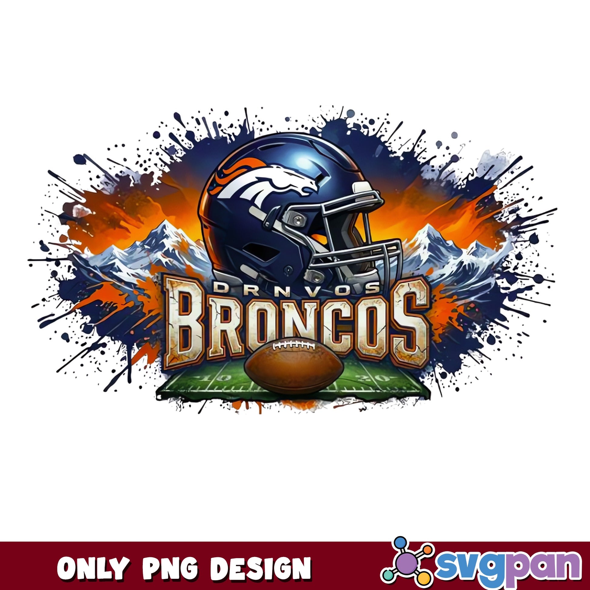 Denver Broncos Football PNG, NFL Team Sublimation PNG, Sports PNG