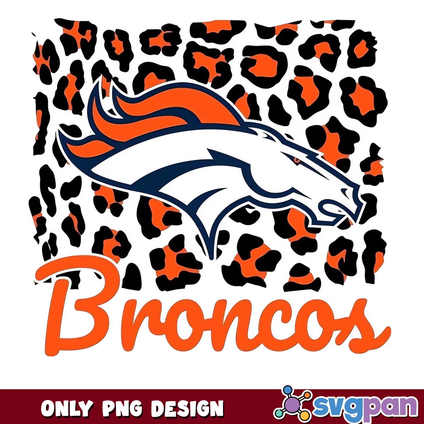 Denver Broncos Leopard PNG, Broncos Football PNG, NFL PNG