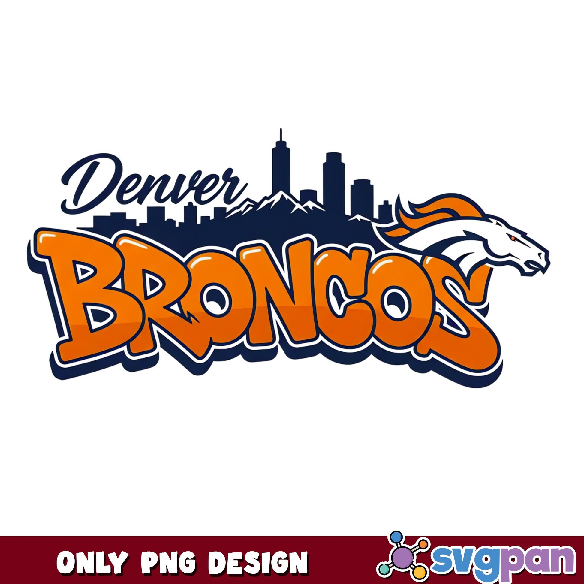 Denver Broncos PNG, NFL Football Team Logo, Skyline PNG