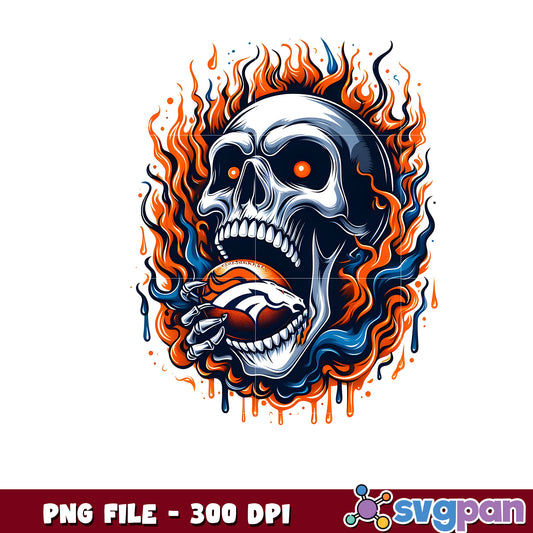 Denver broncos burning skull png, super bowl 2025 png, american football league png