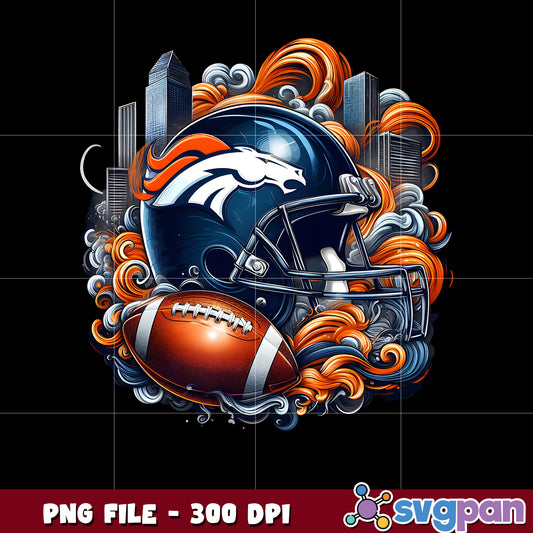 Denver broncos logo smoke helmet illustration png, nfl team helmet png, nfl design png