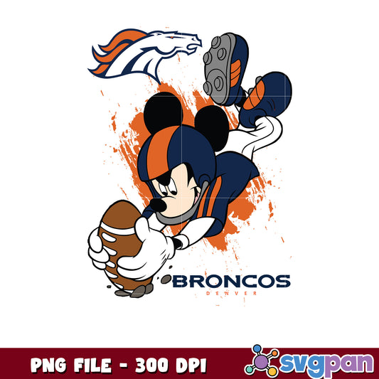 Denver broncos mickey mouse design png, nfl broncos, rugby american png