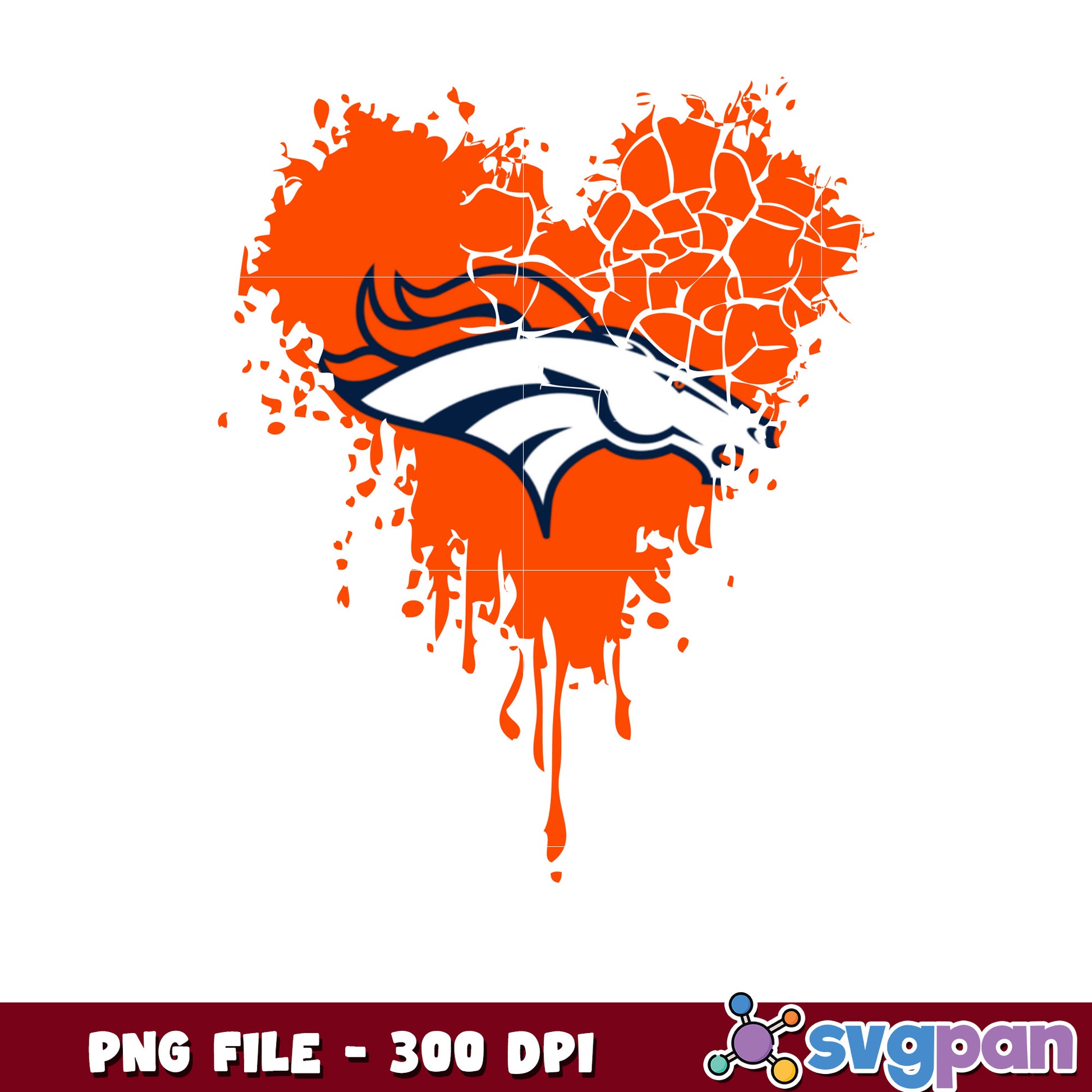 Denver broncos painting design png, nfl broncos, rugby american png